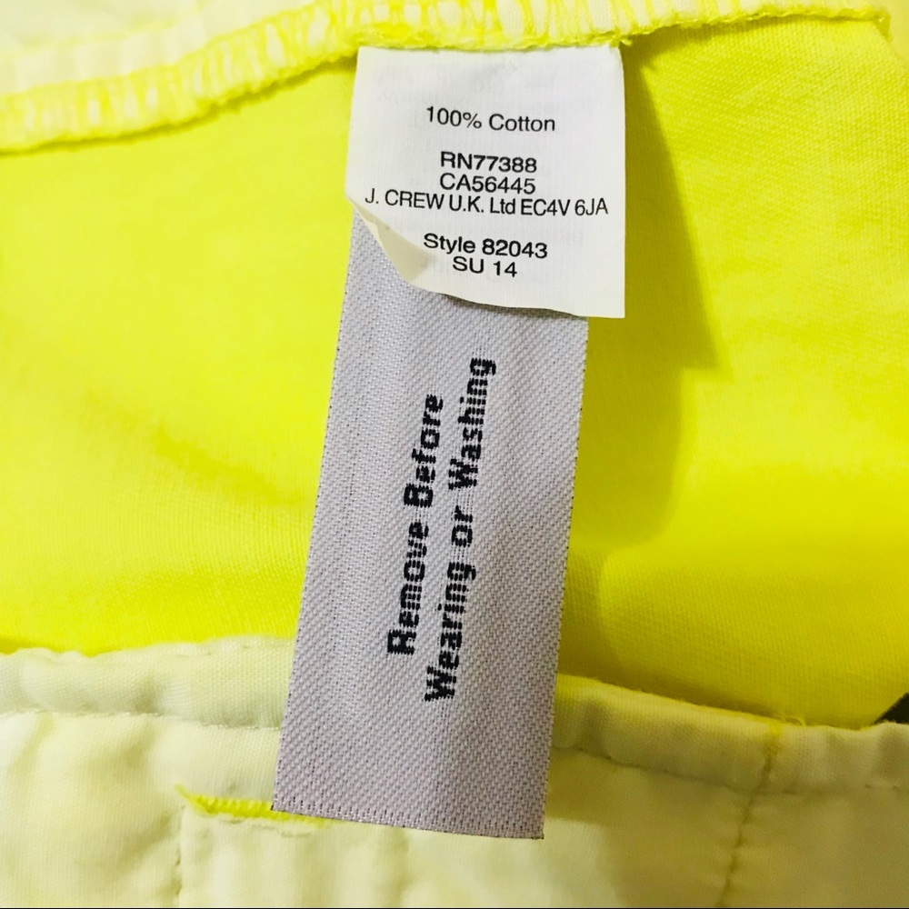 J.Crew Shorts Size 10 Neon Yellow Chino Short Belt - Picture 4 of 4